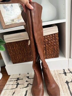 Zodiac Brown Leather Over-the-Knee Heeled Boots